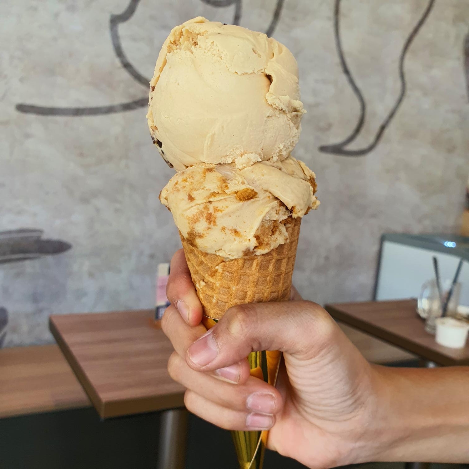 Hazelnut and Speculoos Double Scoop Ice Cream