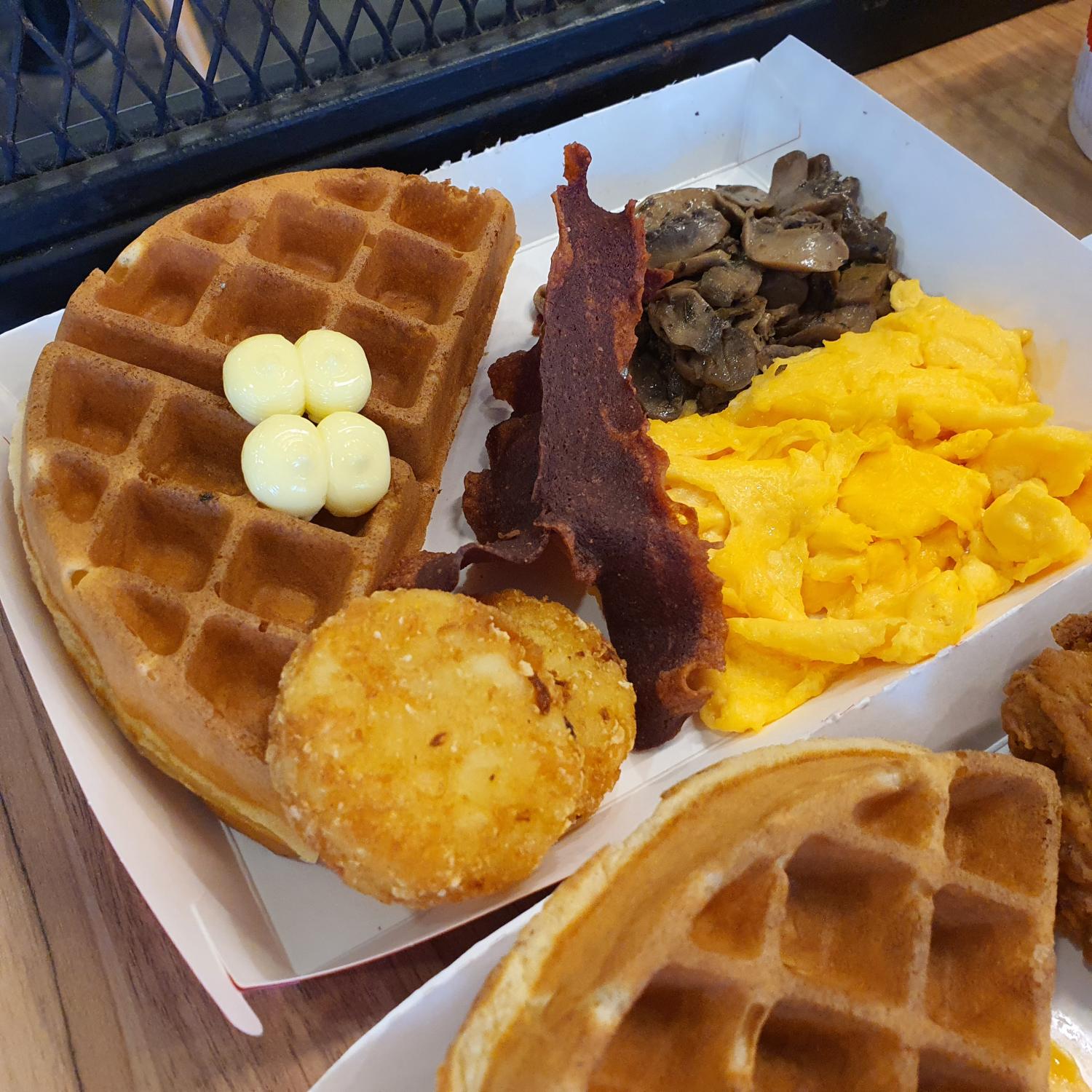 Waffle and Mushroom Platter