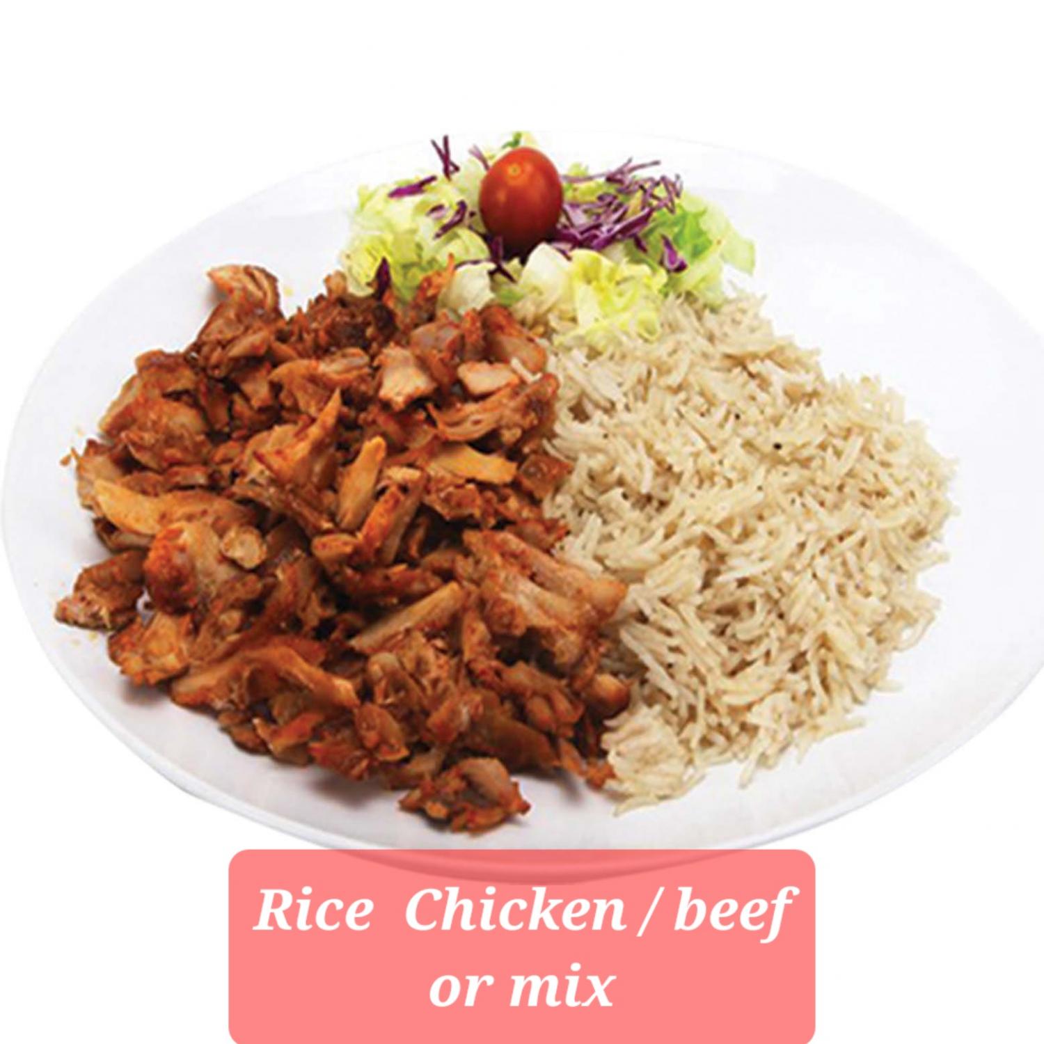 Rice with Chicken, Beef or Mix