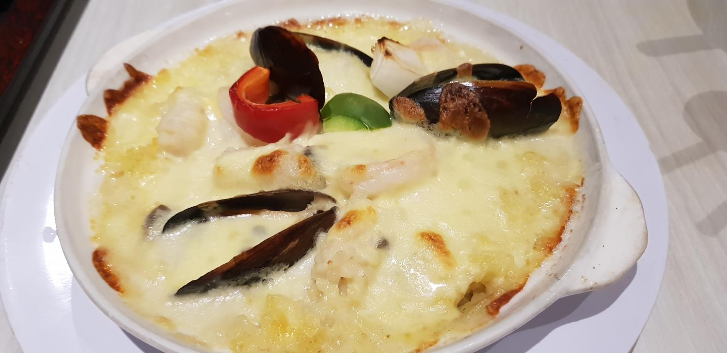 Seafood Cheese Baked Rice