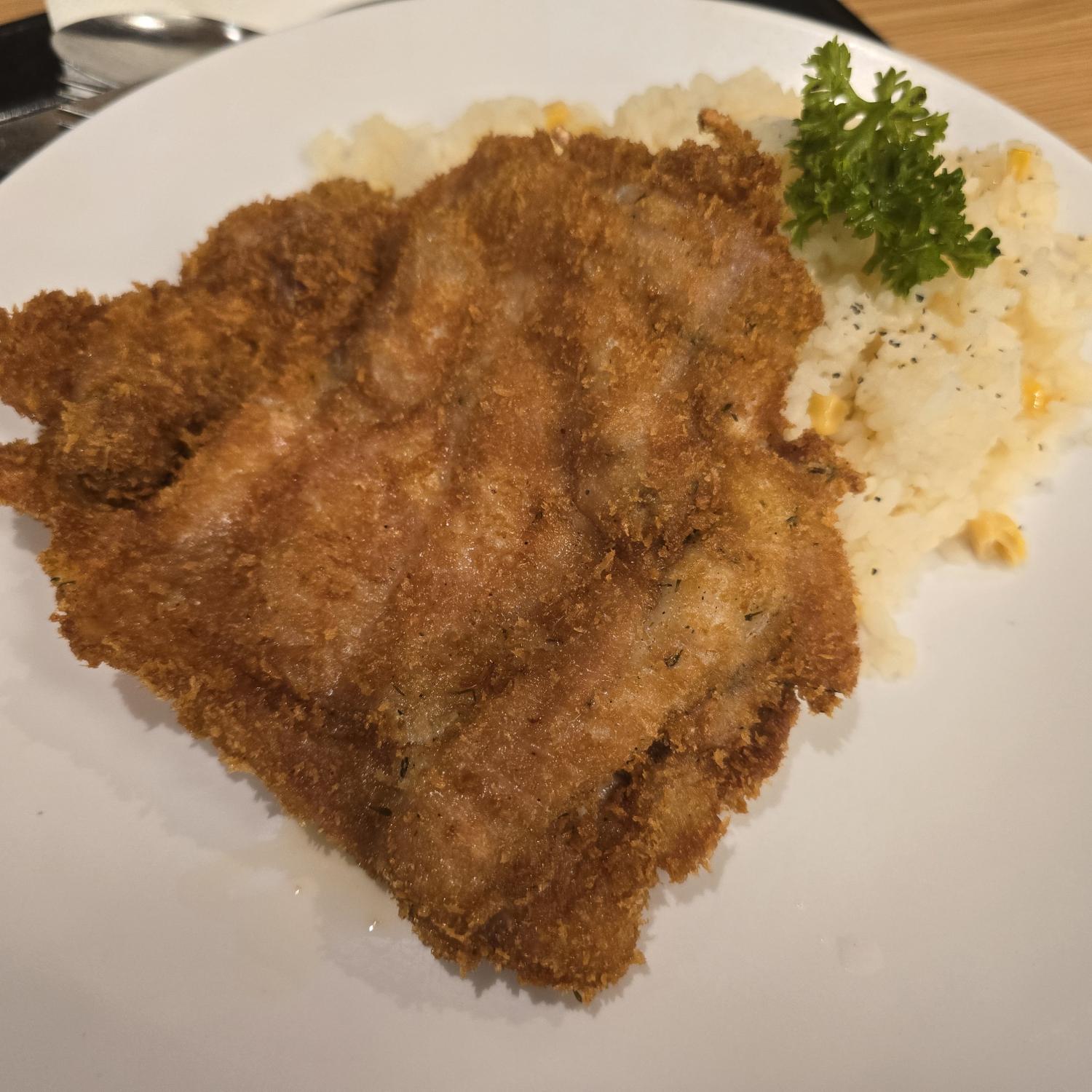 Chicken Cutlet with Butter Corn Rice