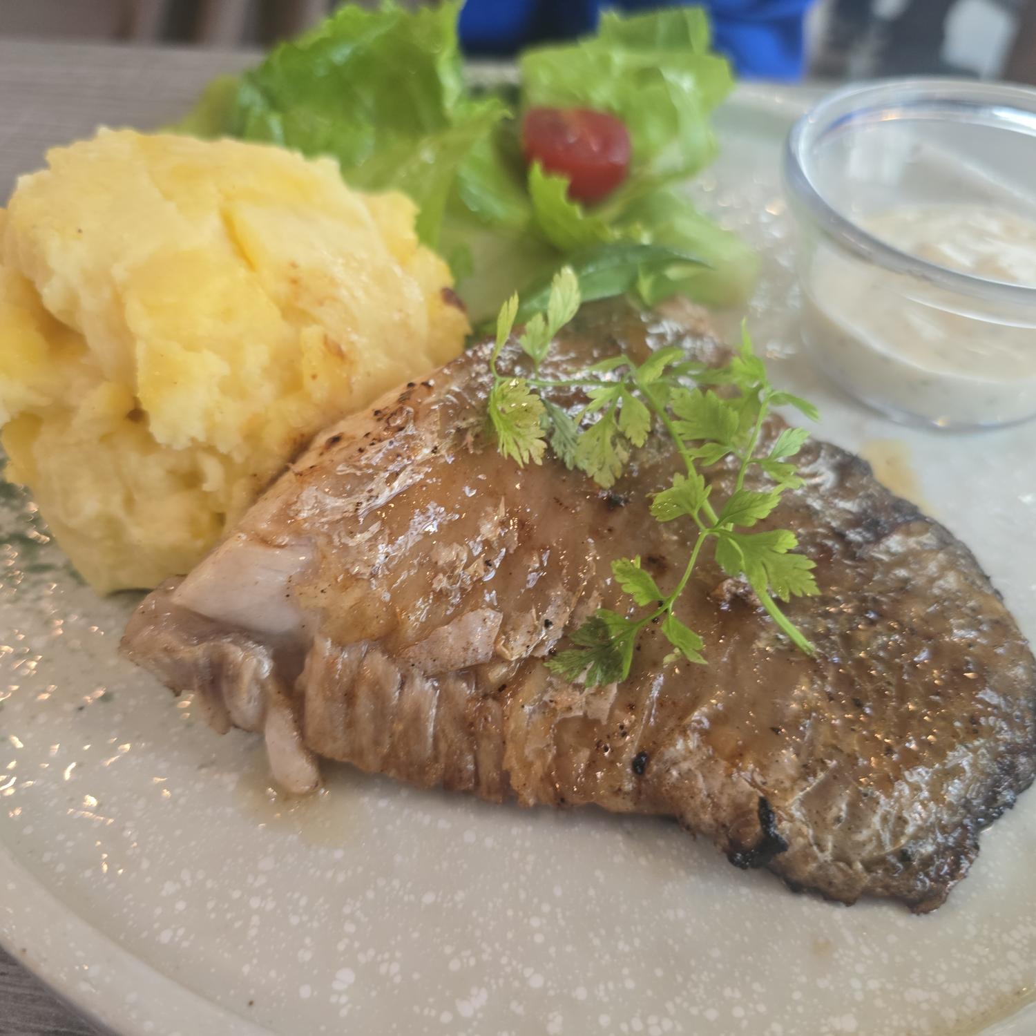 Grilled Seabass with Garlic Butter