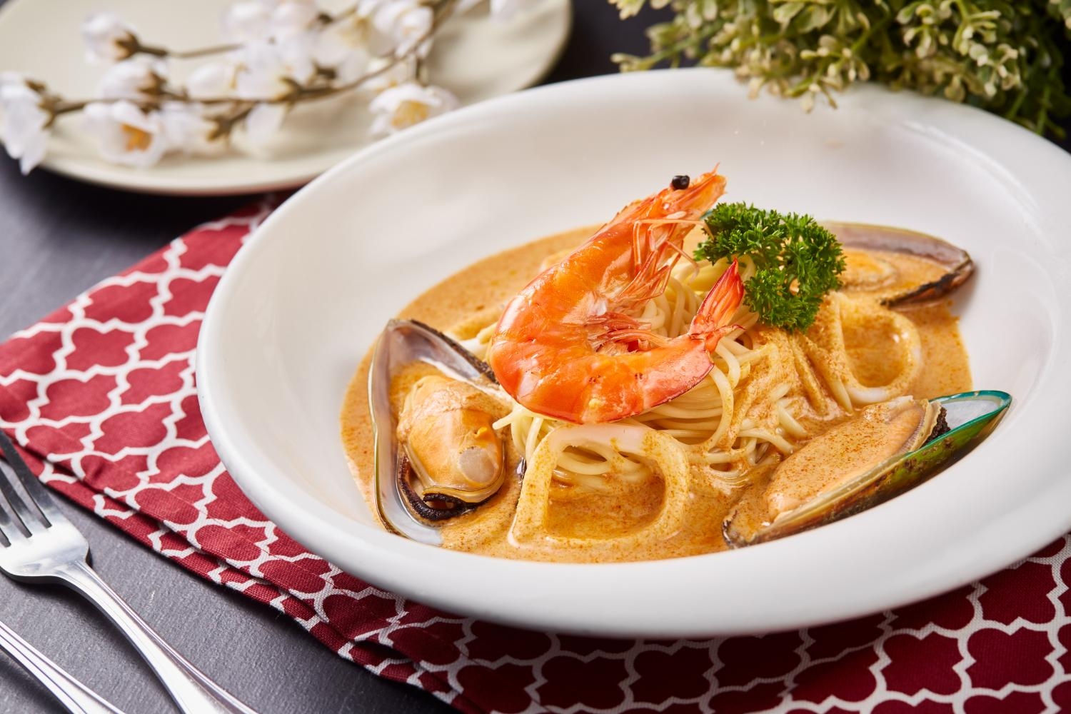 Tom Yum Seafood Pasta