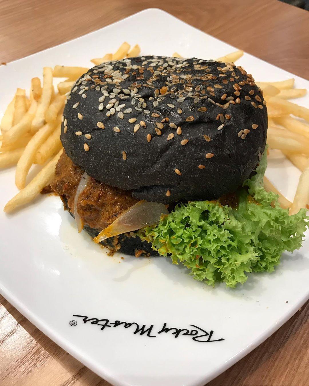 Charcoal Rendang Burger