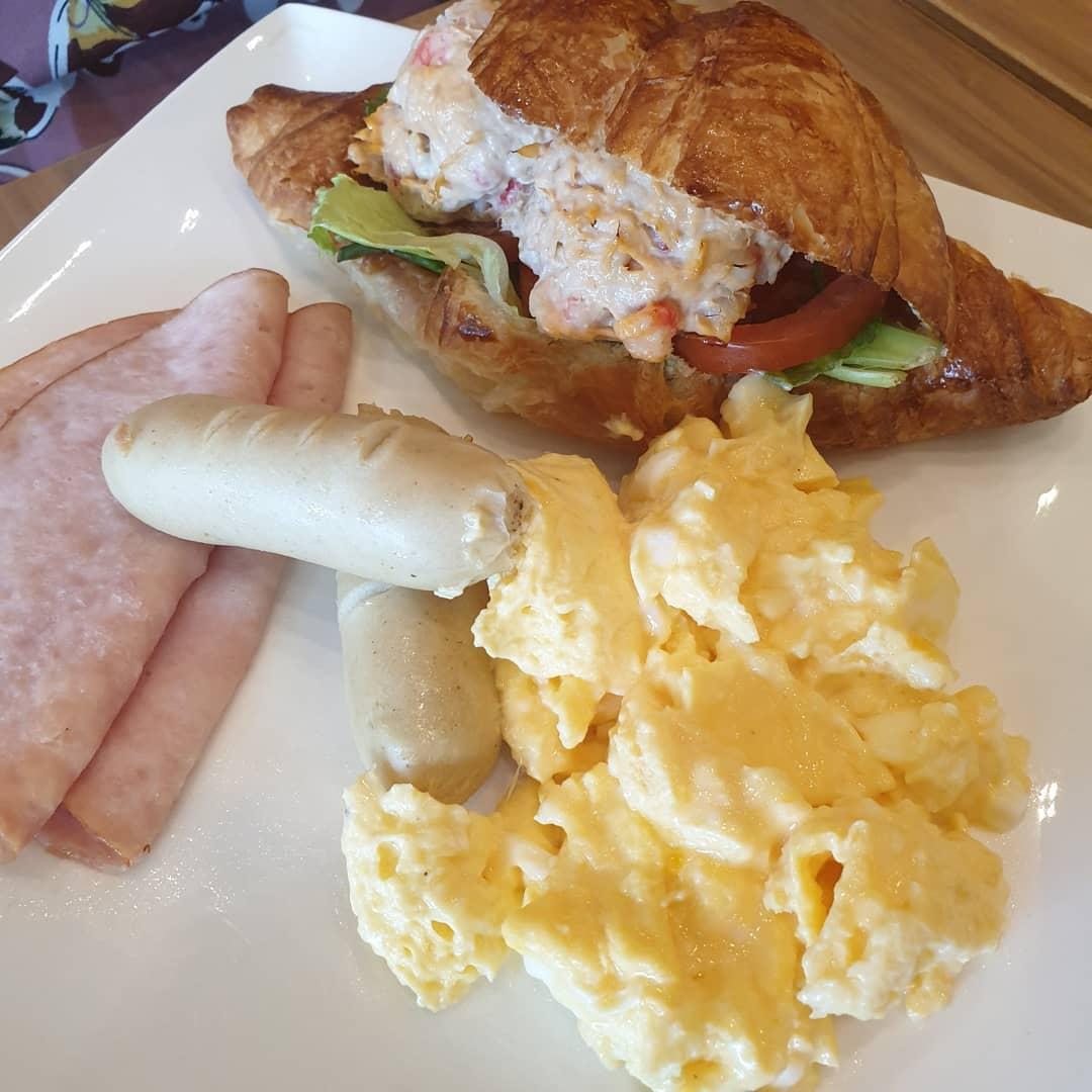 Salmon and Poached Egg Croissant