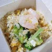 Egg Fried Rice w Prawn + Broccoli