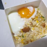 Egg Fried Rice w Grilled Chicken + Sous Vide Egg