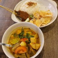 Soto Betawi with Satay